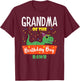 Matching Family Saurus Rex Dino Birthday Apparel Grandma of the Birthday Boy Dinosaur Grandson Grandmother T-Shirt - T-Shirt | Maroon