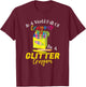 In A World Full Of Crayons Be A Glitter Crayon Funny School T-Shirt - T-Shirt | Maroon