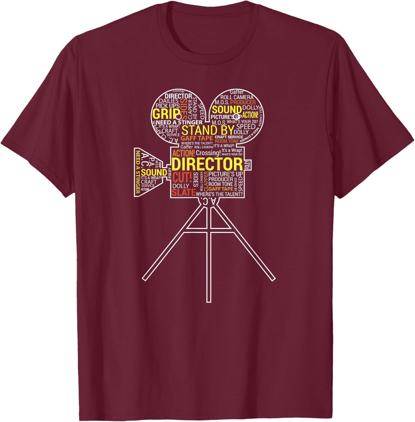 Filmmaker Director, Cinematographer, Film Student T-Shirt - T-Shirt | Maroon