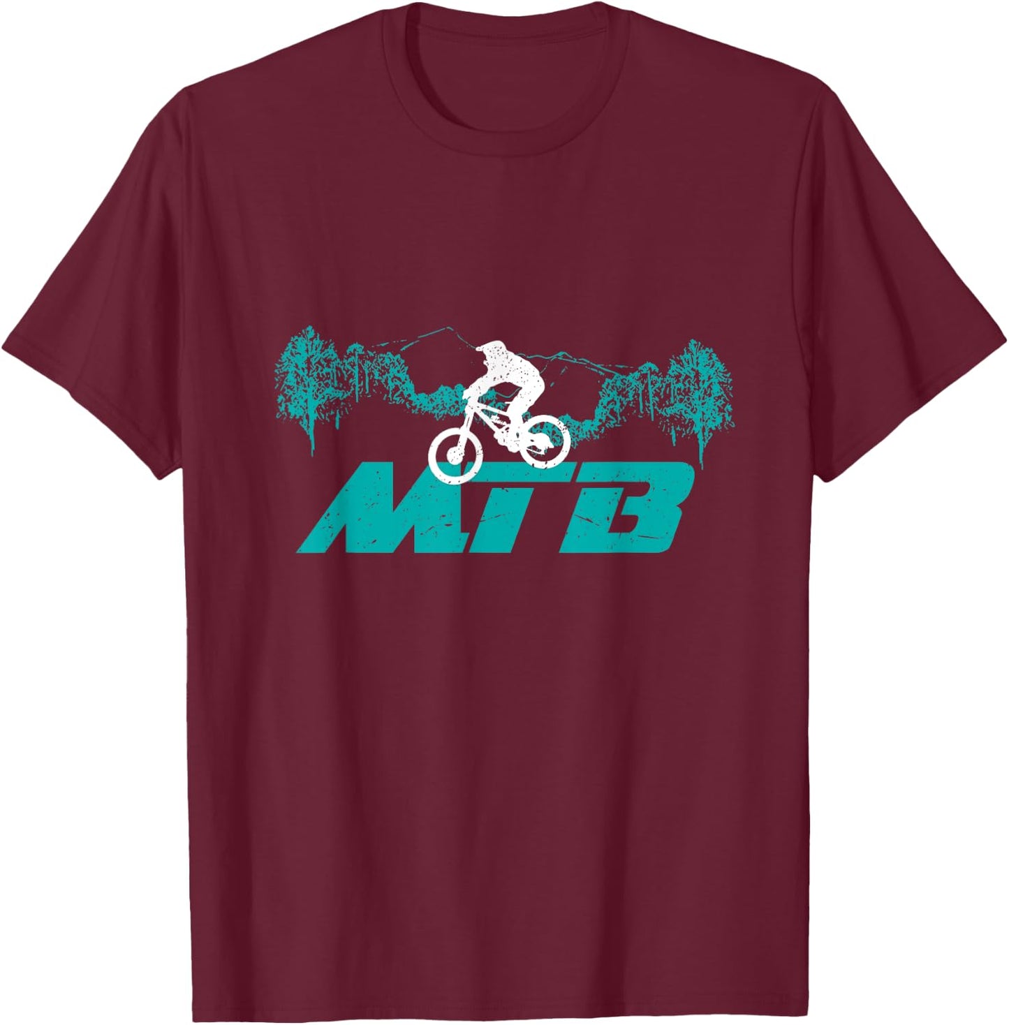 Mountain Bike - MTB Downhill Biking Biker Gift T-Shirt - T-Shirt | Maroon