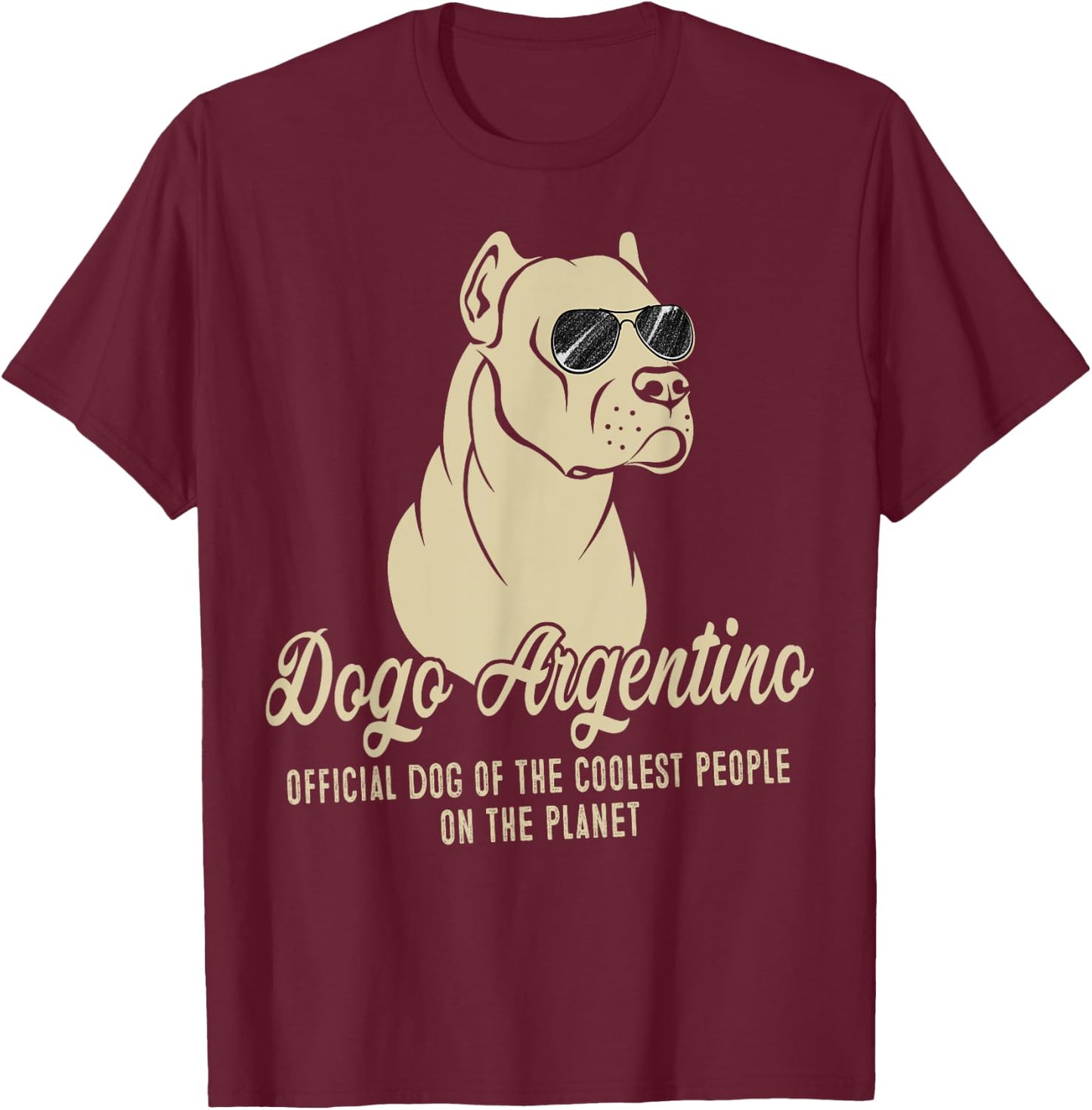 Retro Vintage Dogo Argentino Dog Official Dog On The Planet Men Women Girls Kids T-Shirt - T-Shirt | Maroon