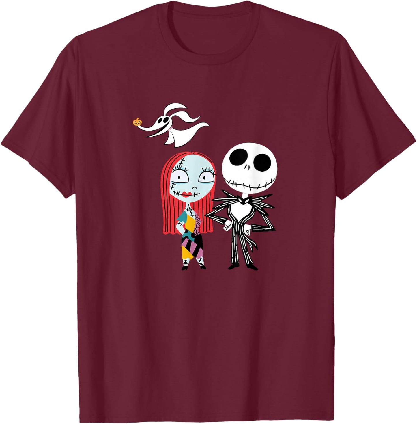 Disney - Nightmare Before Christmas Jack and Sally T-Shirt - T-Shirt | Maroon
