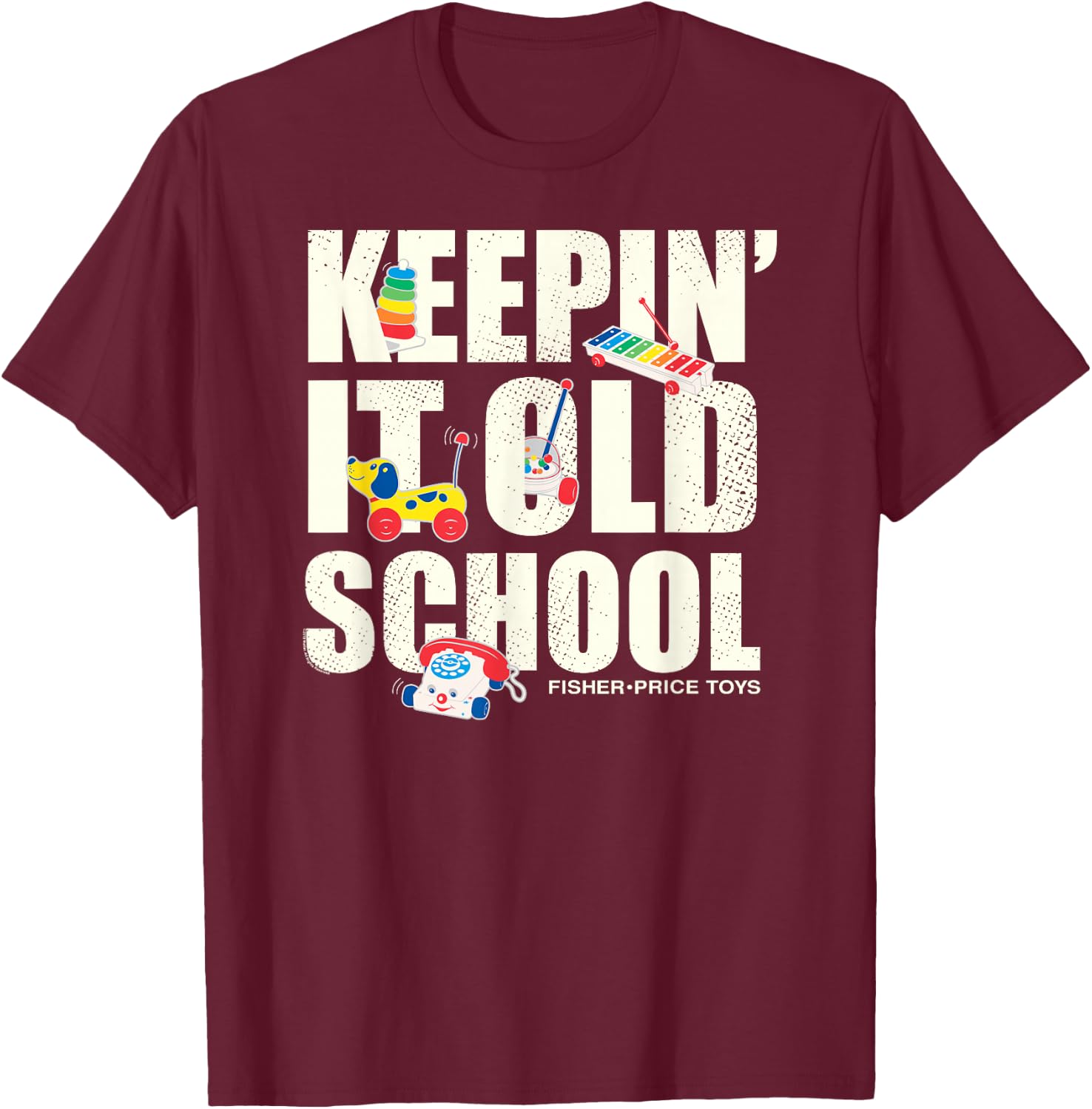 Fisher-Price Kids Blue Cotton 100% Classic Fit Short Sleeve , Small T-Shirt - T-Shirt | Maroon