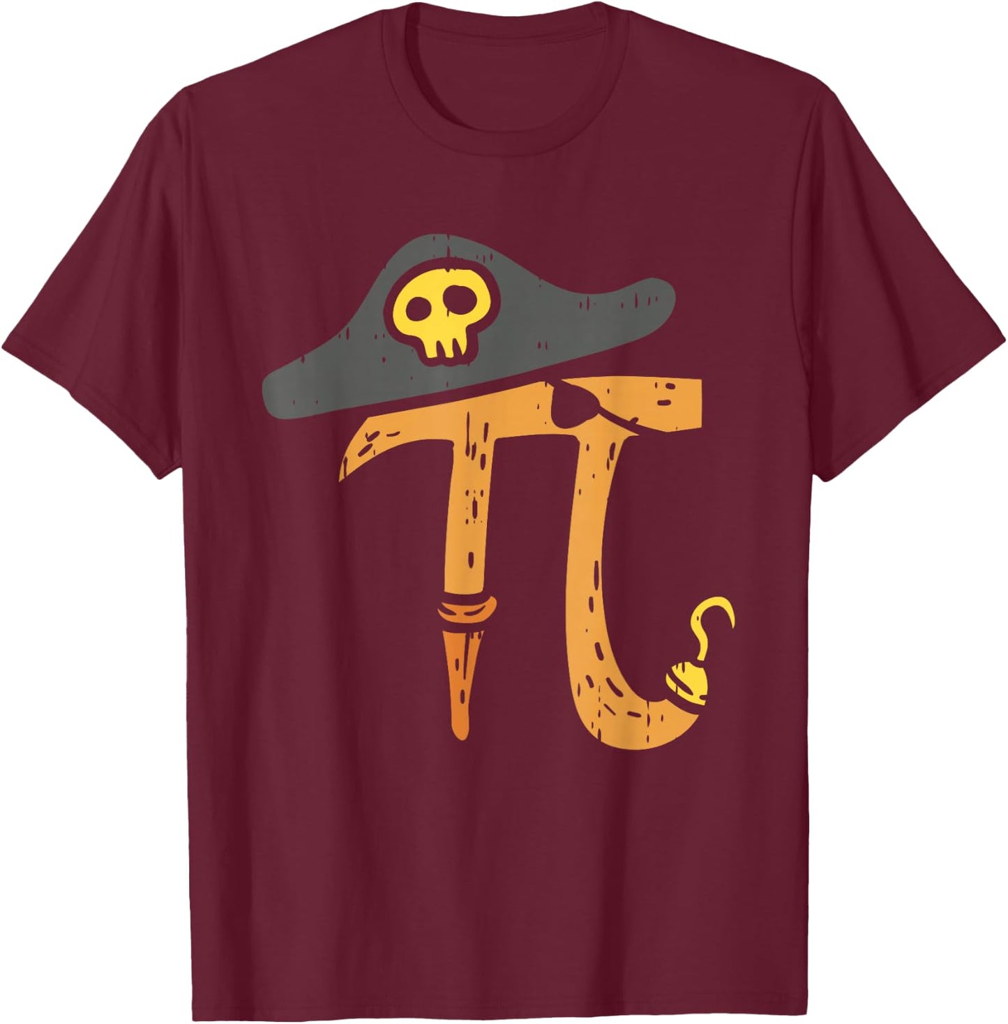Funny Pi Day Rate Shirt Pirate Lovers Math Geek Gift Boys T-Shirt - T-Shirt | Maroon