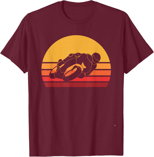 Retro Motorcycle Racing Vintage Road Racing T-Shirt - T-Shirt | Maroon