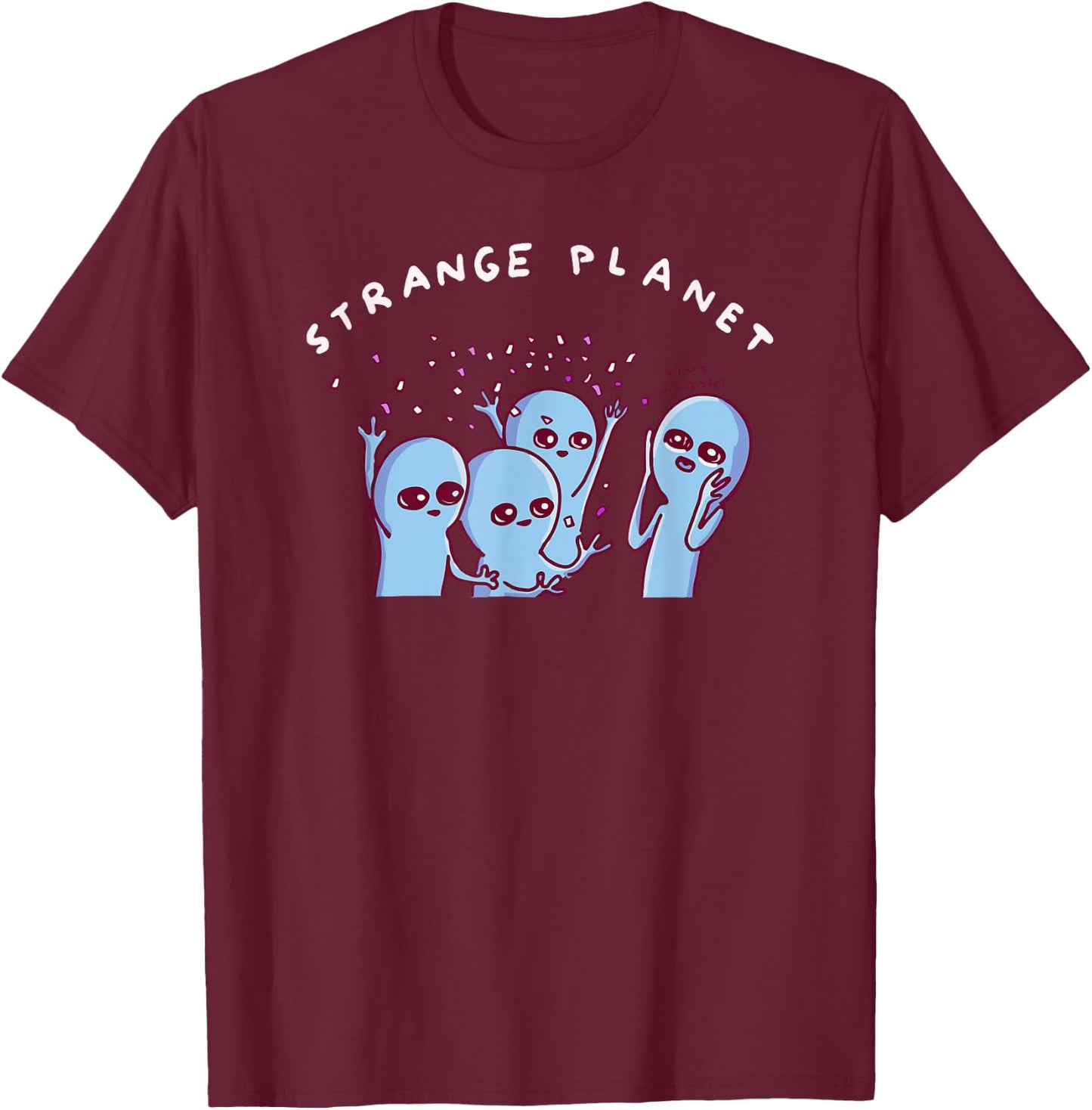 Threadless Nathan W. Pyle Strange Planet Special Graphic T-Shirt - T-Shirt | Maroon