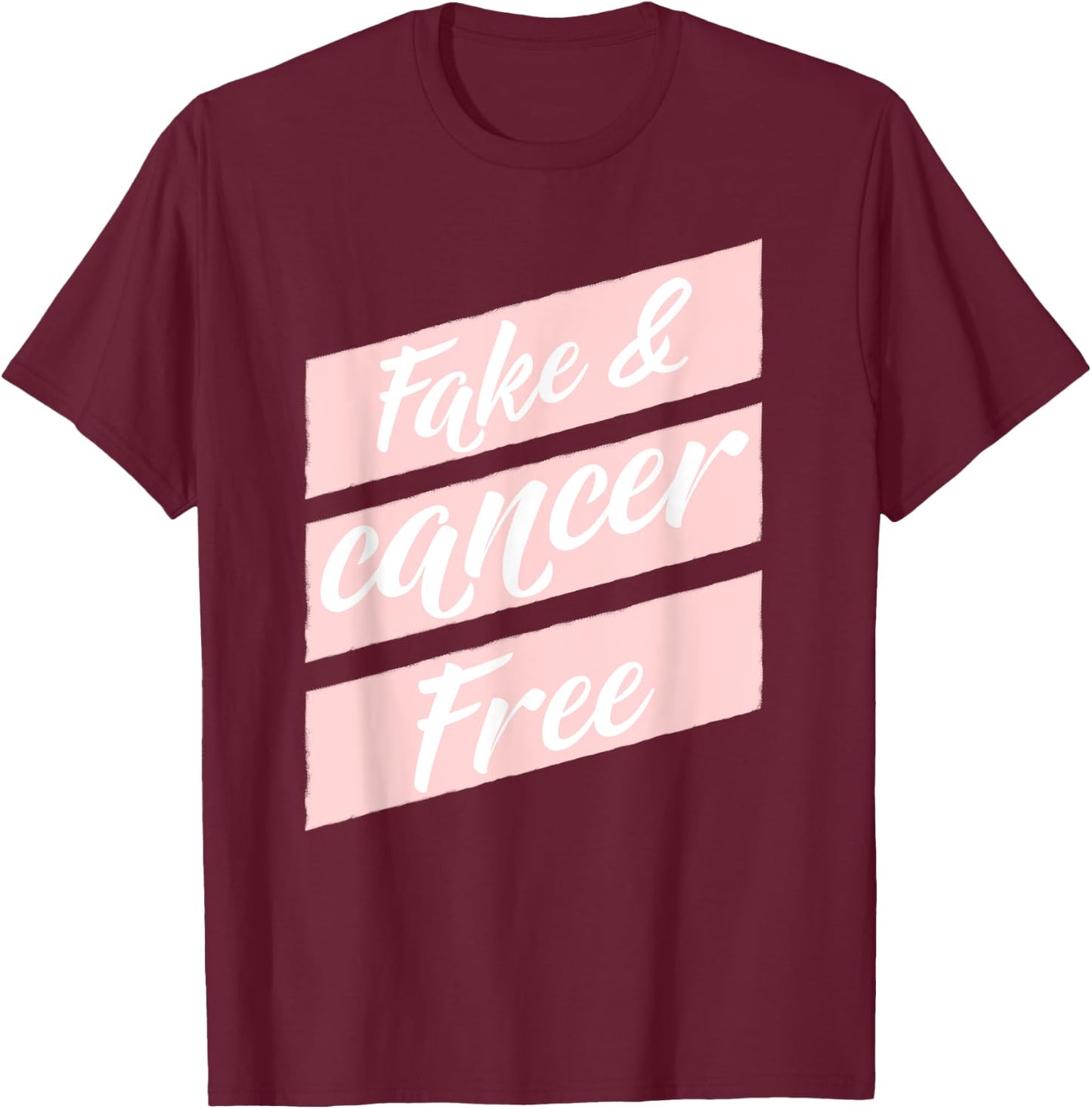 Fake Breasts Cancer Free Mastectomy T-Shirt - T-Shirt | Maroon