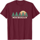 Michigan MI Vintage Retro 70s Design T-Shirt - T-Shirt | Maroon