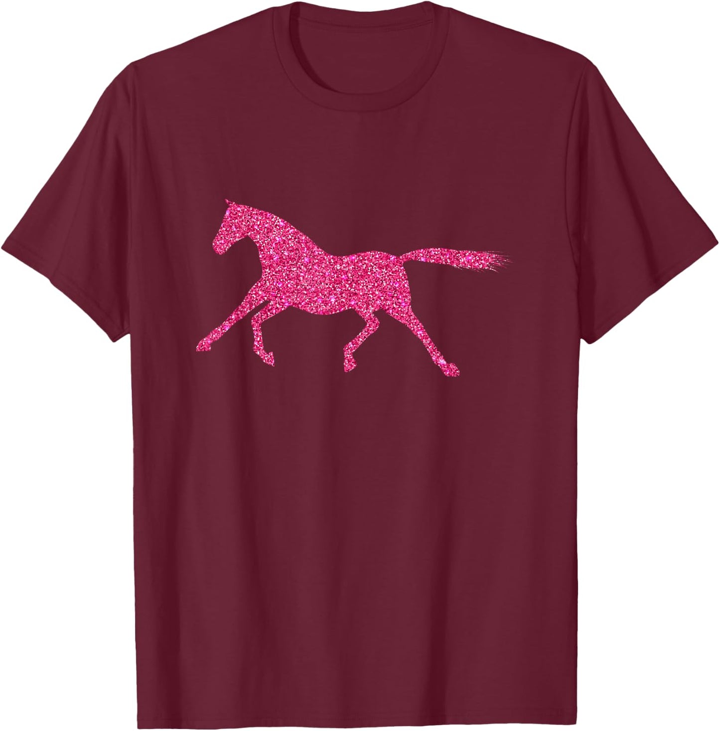 Glitter Horse Riding Equestrian Farm T-Shirt - T-Shirt | Maroon