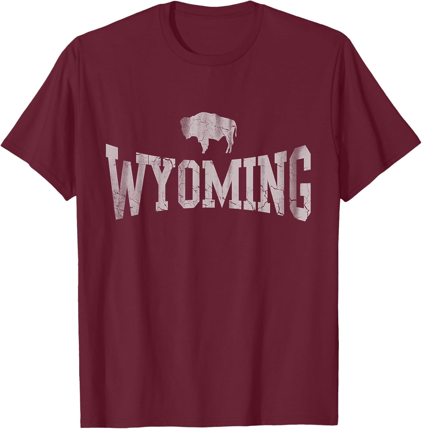 Wyoming Flag Retro Home State Vintage Distressed T-Shirt - T-Shirt | Maroon