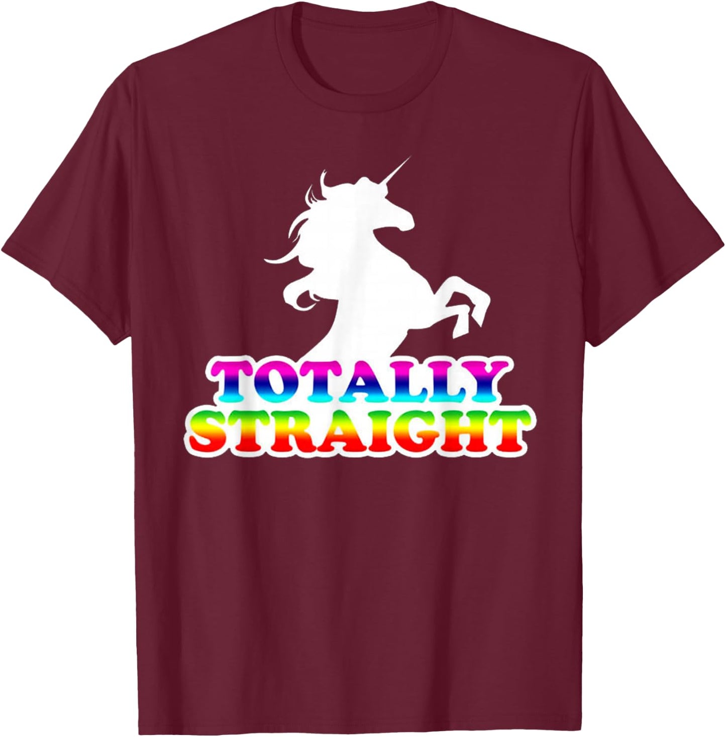 AW Fashions Totally Straight - Gay Pride Premium T-Shirt - T-Shirt | Maroon