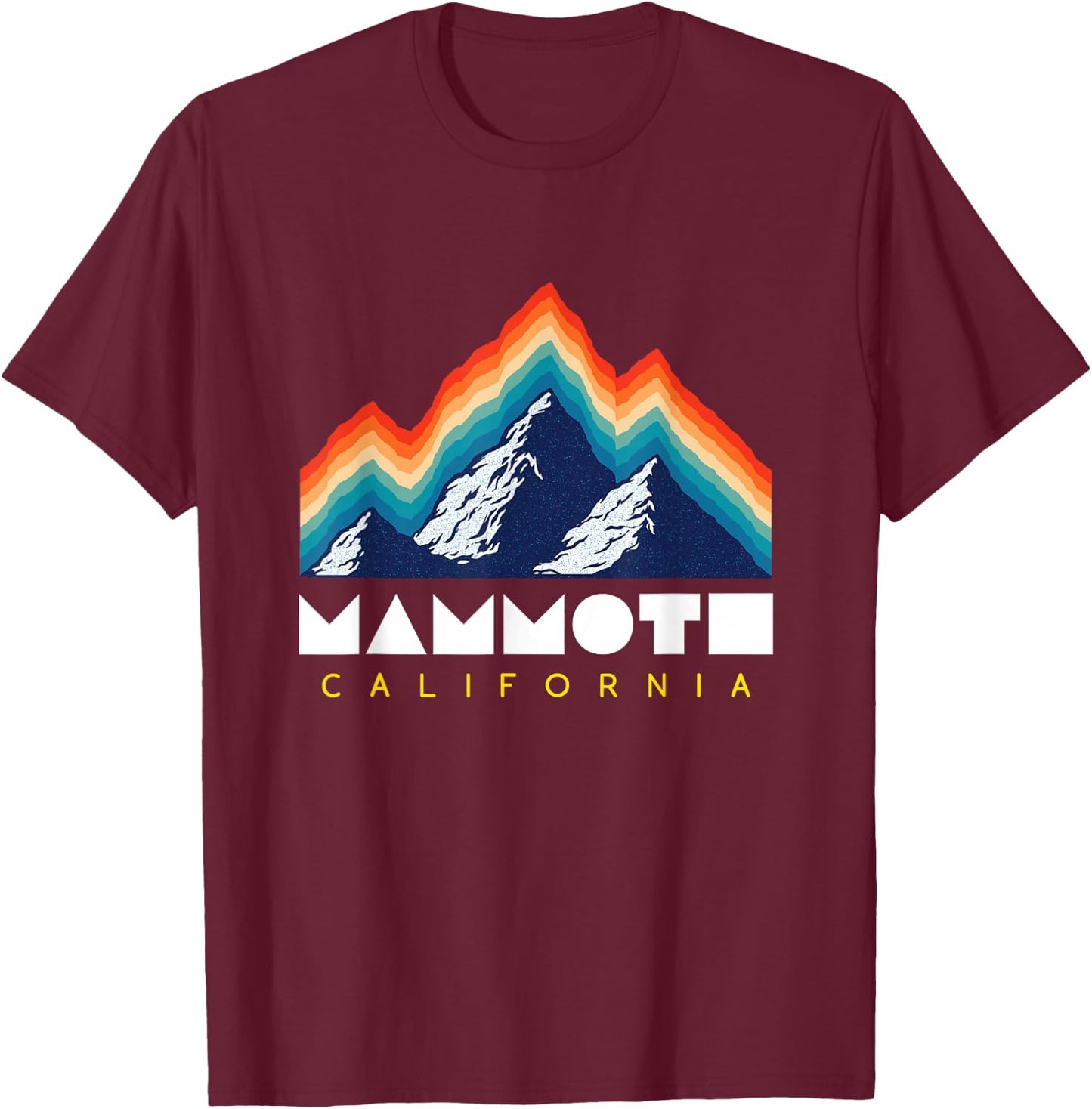Mammoth California - USA Ski Resort 1980s Retro Shirt T-Shirt - T-Shirt | Maroon