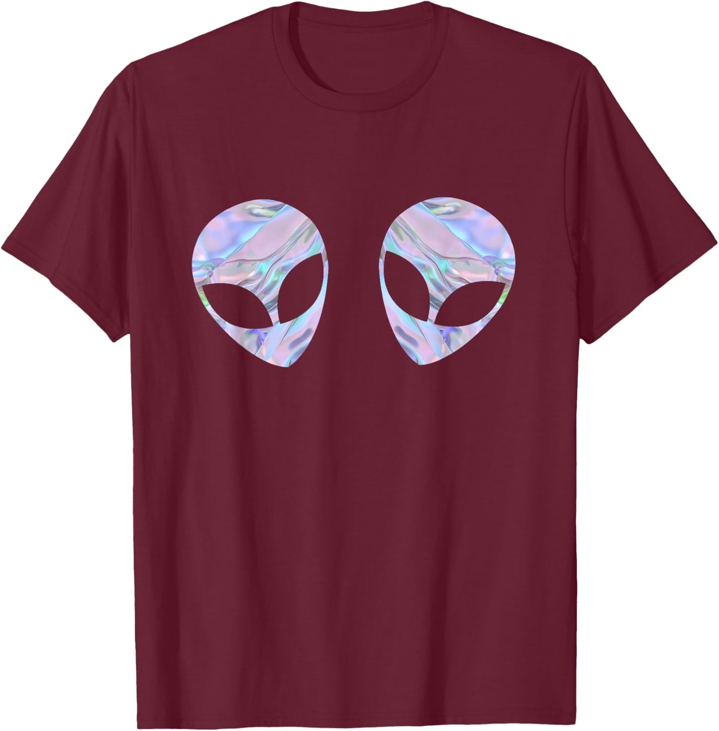 Alien Head Boobs Shirt T-Shirt - T-Shirt | Maroon