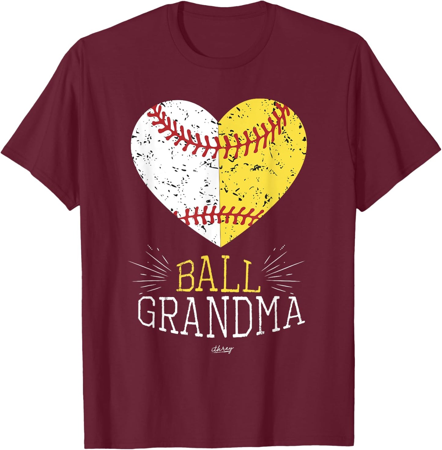 Cute Mom Funny Baseball T Shirt Ball Grandma Softball Gifts T-Shirt - T-Shirt | Maroon
