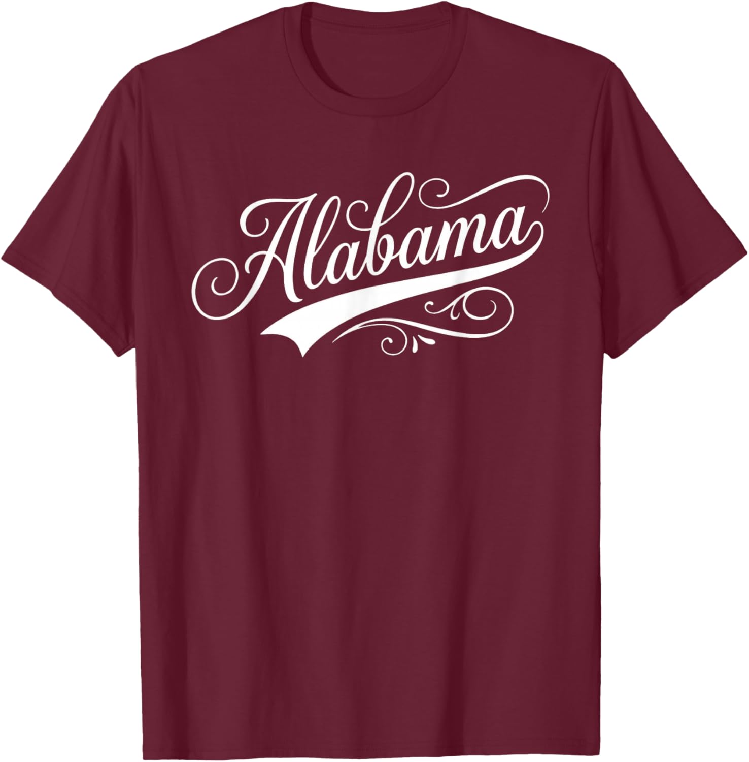 Vintage Alabama Script Swoosh Classic State Pride T-Shirt - T-Shirt | Maroon