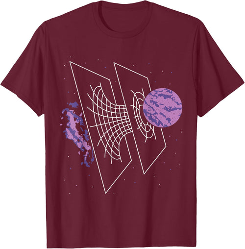 Science and Astronomy Enthusiast Designs Astrophysicists Time Warp Physics Wormhole Time Travel -Adults Black Small Modern Short Sleeve