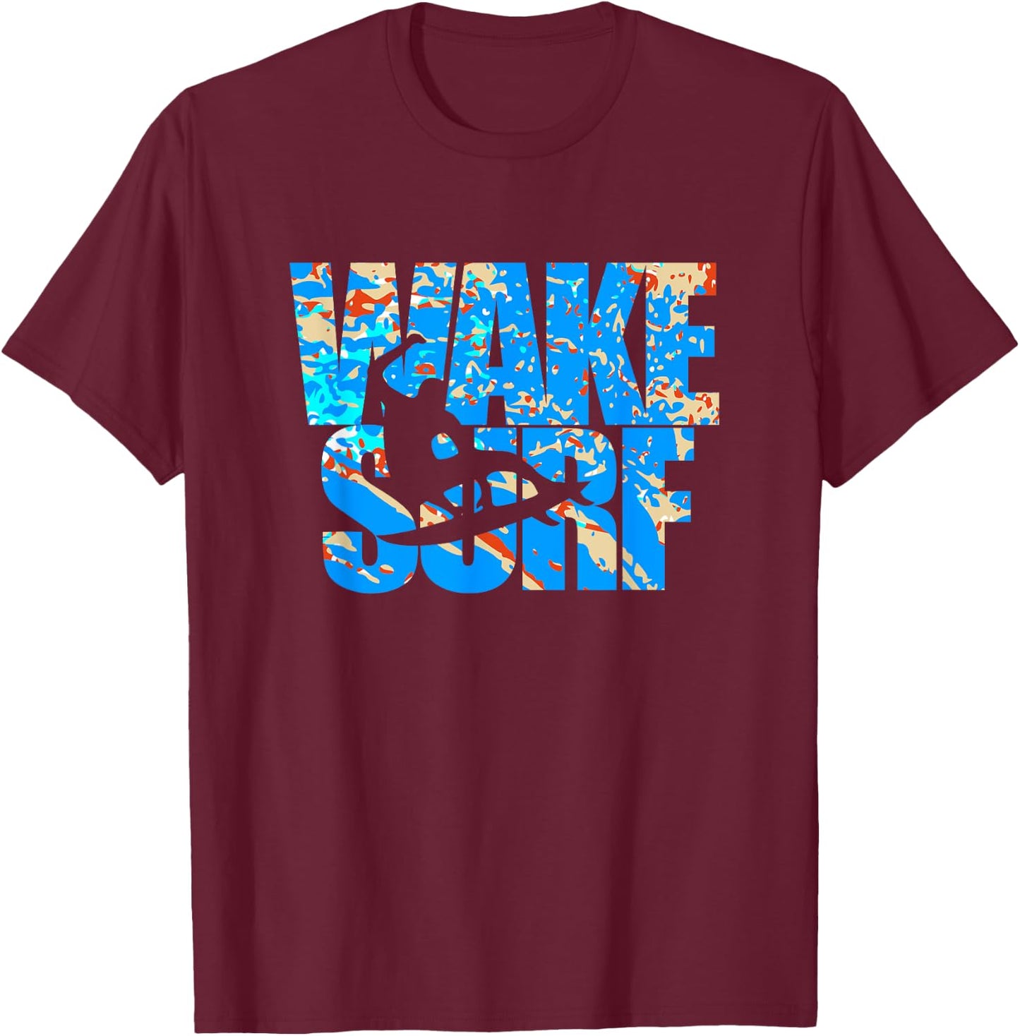 Wake Surf Wakesurfing T Shirt Boat Lake Board Surfboard T-Shirt - T-Shirt | Maroon