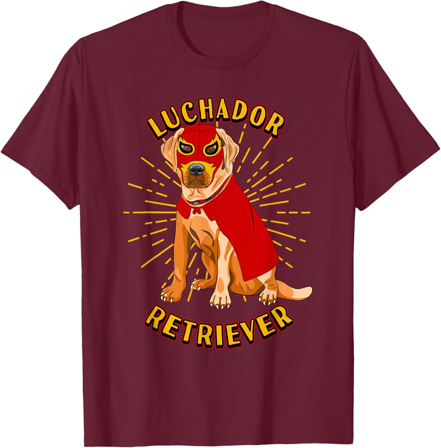 Lucha Libre Dog Wears Luchador Wrestling Mask Men Women Girls Kids T-Shirt - T-Shirt | Maroon