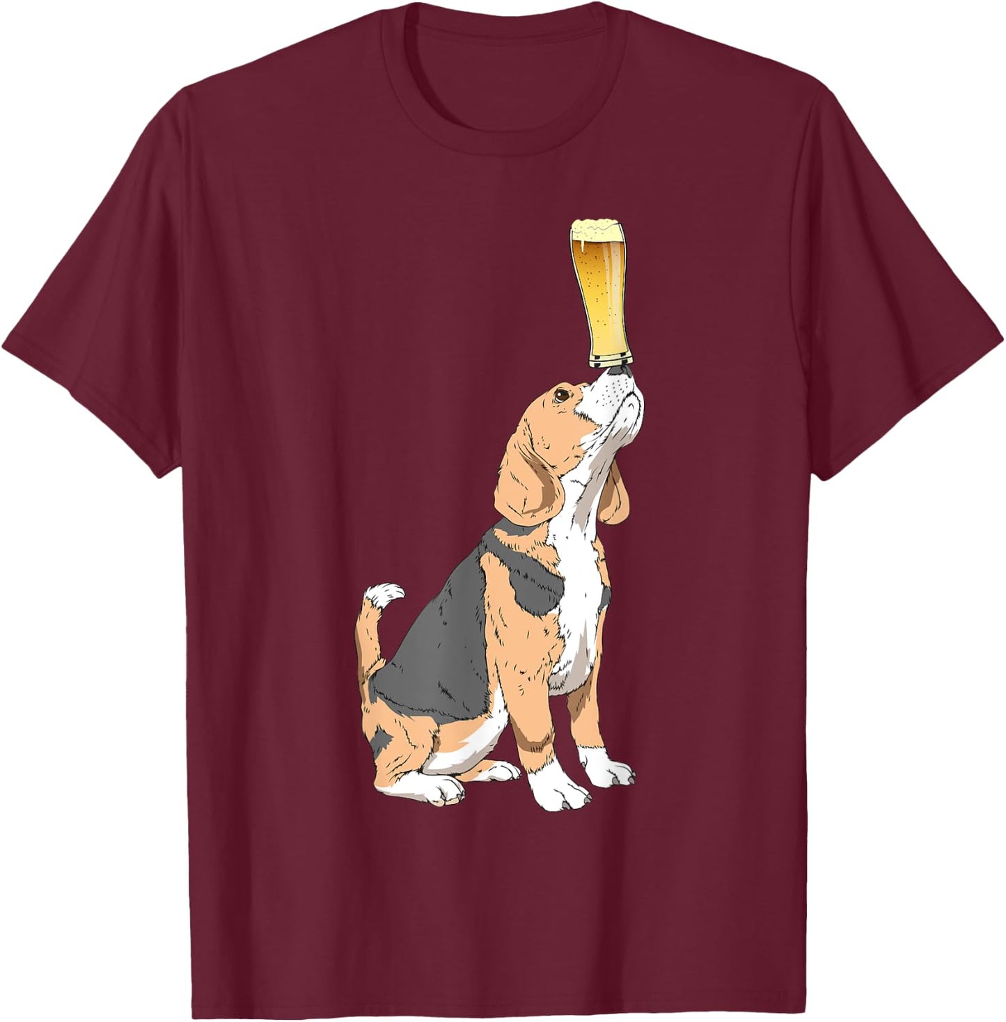 Beagle Beer Lovers Shirt Craft Beer T Shirt T-Shirt - T-Shirt | Maroon