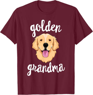 Golden Retriever Grandma Mother Fur Mom Dog Puppy Adopt T-Shirt - T-Shirt | Maroon