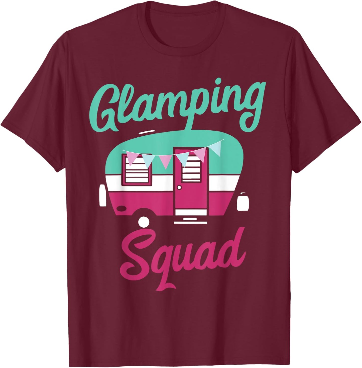 Glamping Squad Cute Popup Camper Gift Glamping T-Shirt - T-Shirt | Maroon