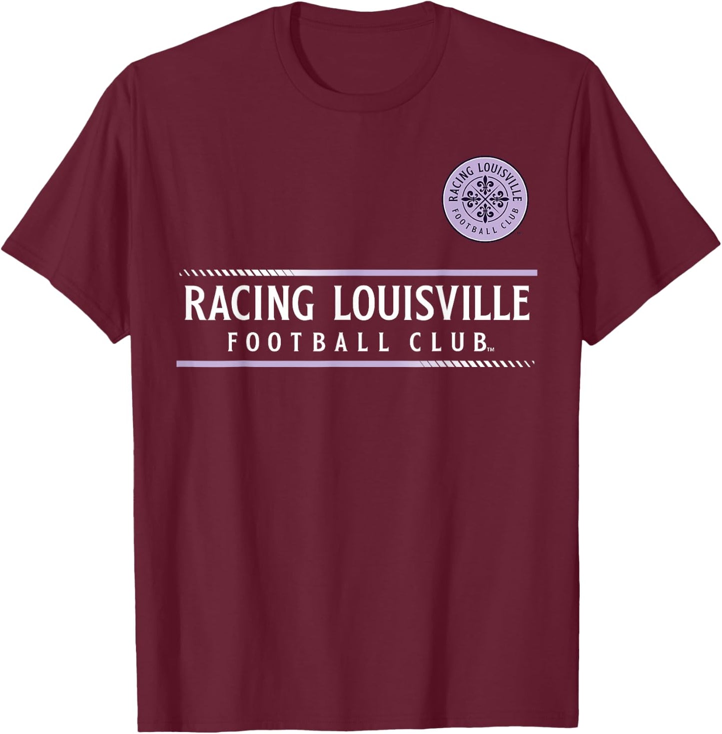 Officially Licensed Racing Louisville FC Soccer NWSL Apparel T-Shirt - T-Shirt | Maroon