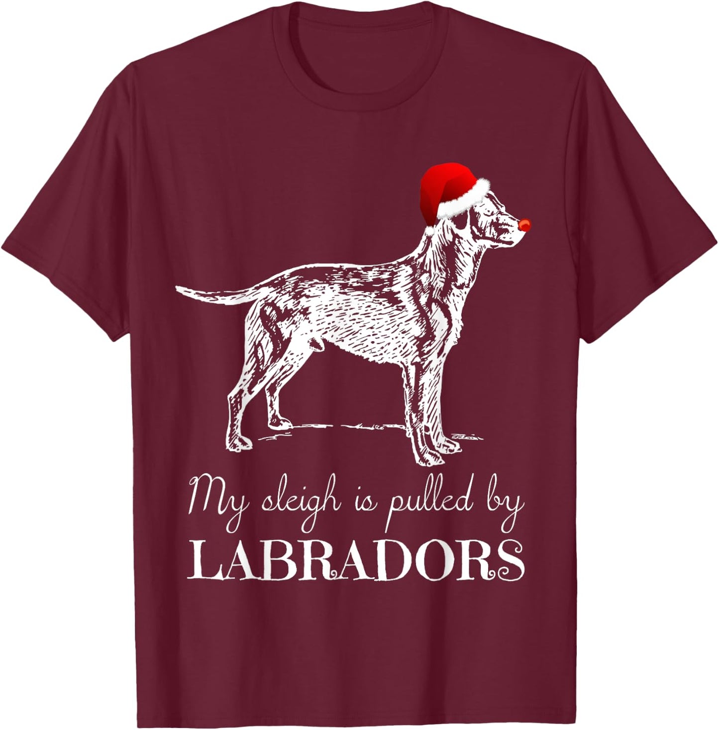 Labrador Retriever Christmas Shirt - Lab Dog X-Mas Men Women Kids T-Shirt - T-Shirt | Maroon