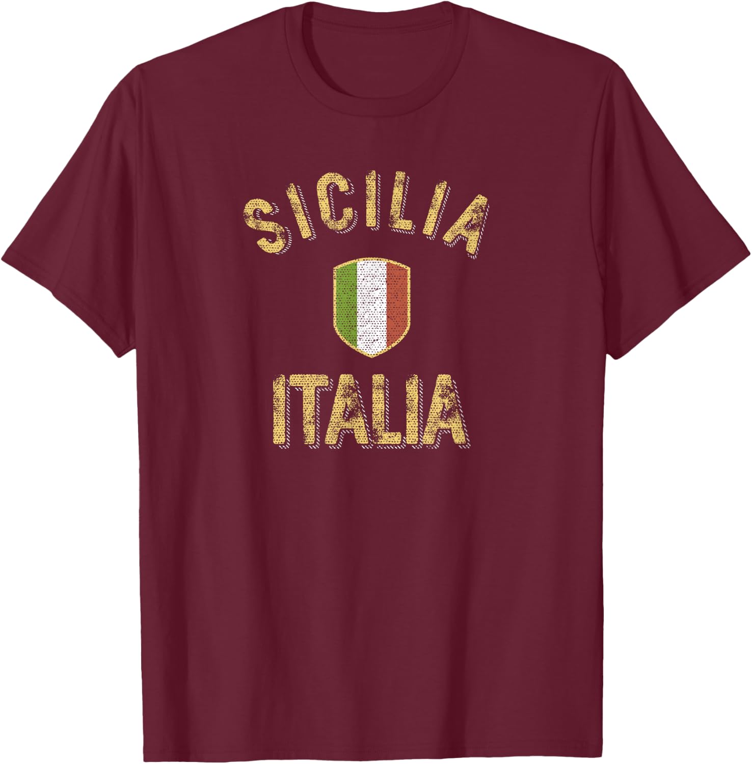 Sicilia Italia - Vintage Sicily Italy T-Shirt - T-Shirt | Maroon