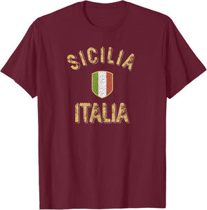 Sicilia Italia - Vintage Sicily Italy T-Shirt - T-Shirt | Maroon
