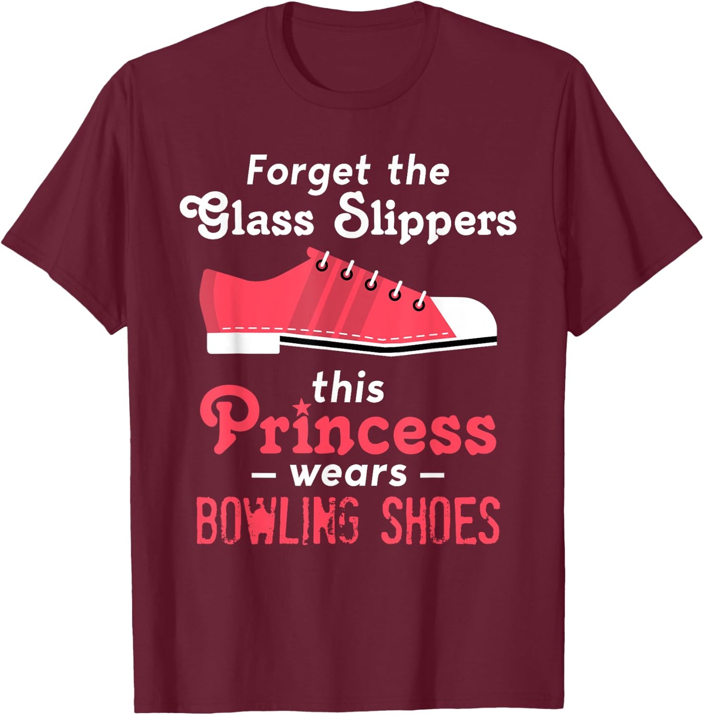 Bowling Shirt Wife Mom Or Girls T-Shirt - T-Shirt | Maroon