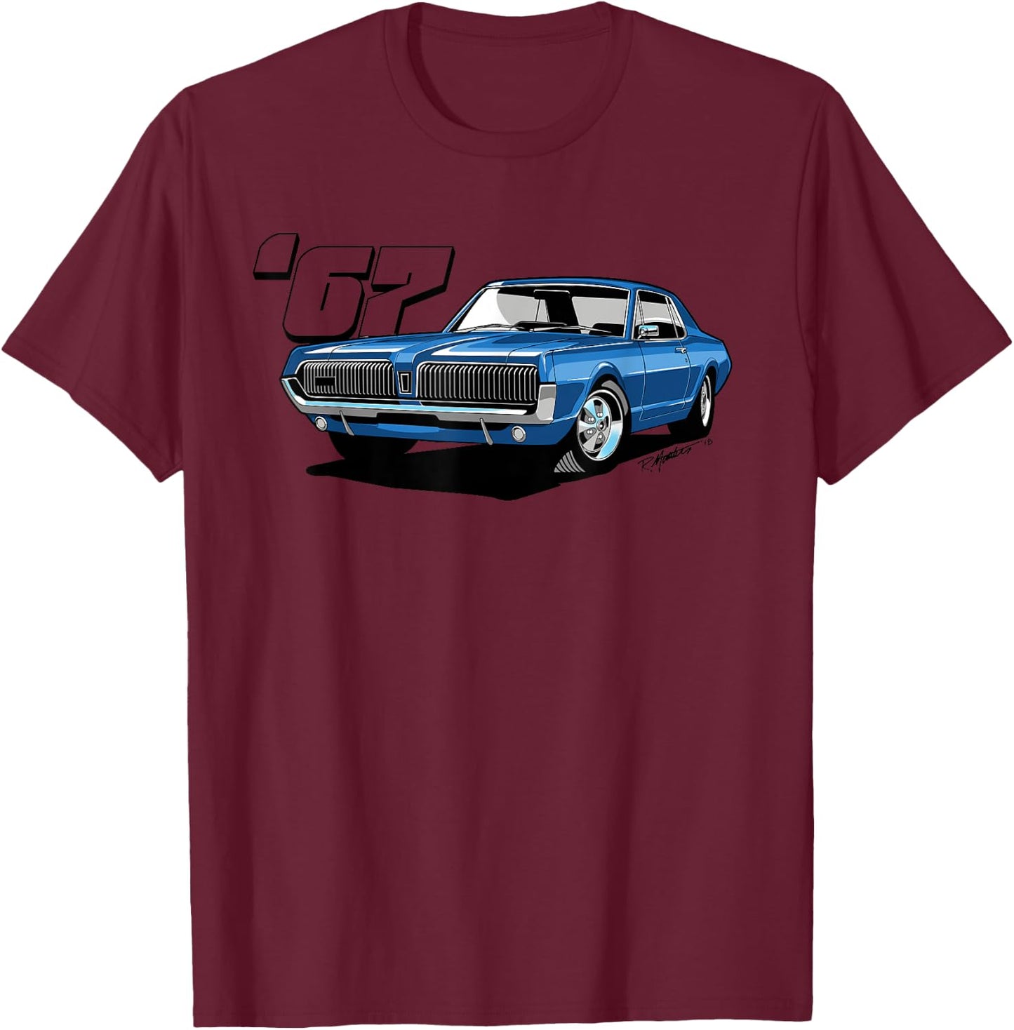 1967 Mercury Cougar Graphic T-Shirt - T-Shirt | Maroon
