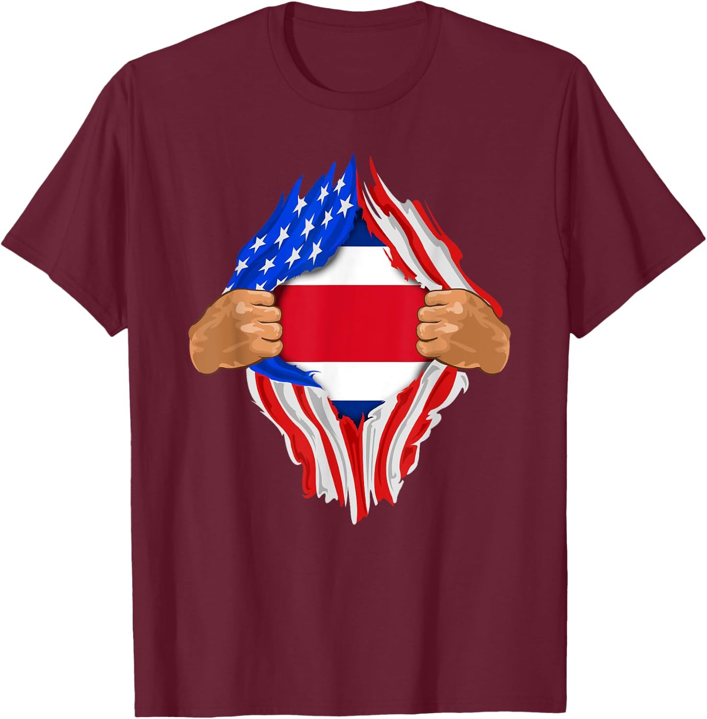 Costa Rican Blood Inside Me | Costa Rica Flag Gift T-Shirt - T-Shirt | Maroon