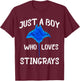Just A Boy Who Loves Stingrays Manta Ray Water Animal T-Shirt - T-Shirt | Maroon