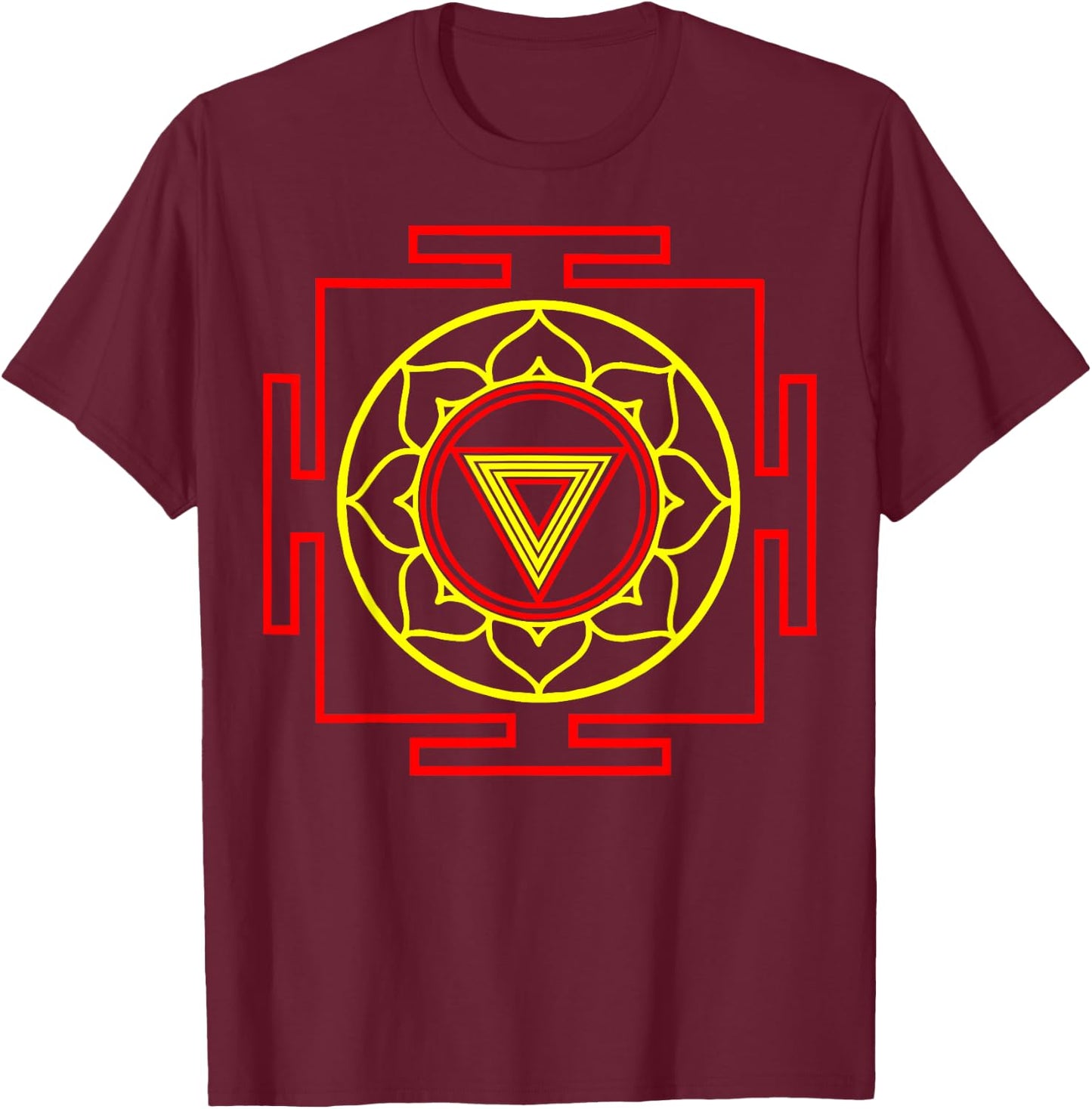 Kali Yantra T Shirt Art Form Meditation T-Shirt - T-Shirt | Maroon