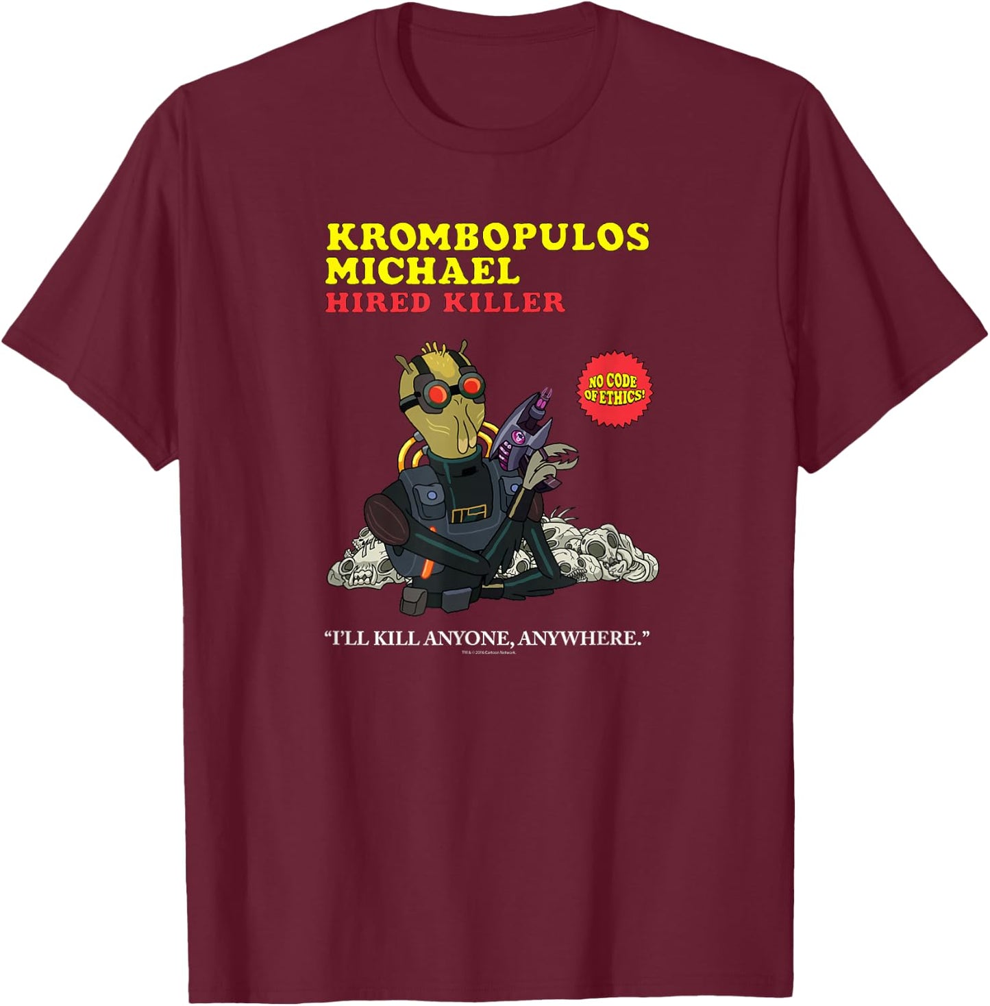 Rick & Morty Krombopulos Michael T-Shirt - T-Shirt | Maroon