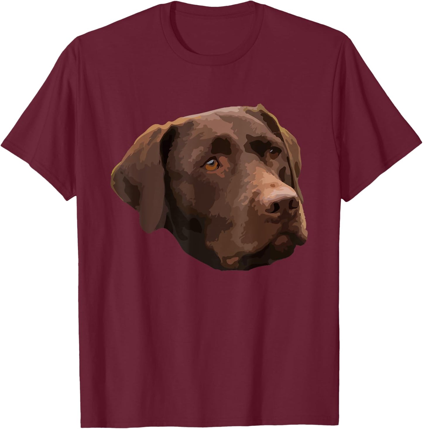 Funny Chocolate Lab | Labrador Retriever Dog Head Women Girls Kids T-Shirt - T-Shirt | Maroon