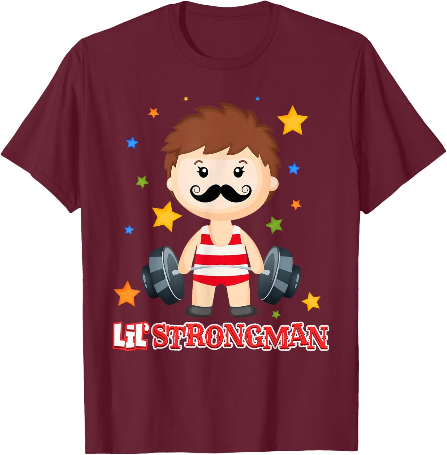 Strongman Shirt Boys - Circus Shirt - Kids Strongman Costume T-Shirt - T-Shirt | Maroon