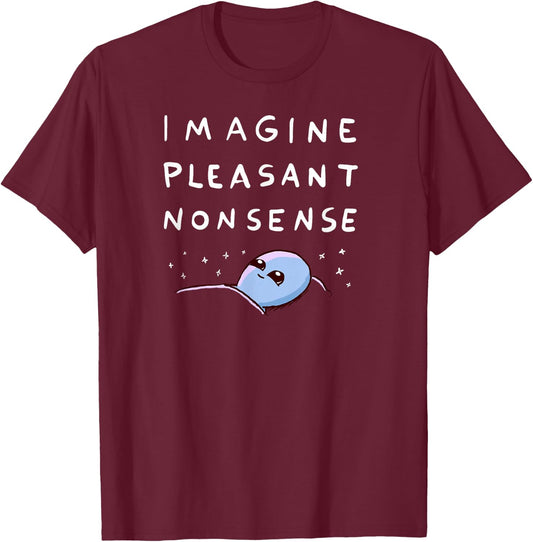 Threadless Nathan W. Pyle Imagine Pleasant Nonsense Graphic T-Shirt - T-Shirt | Maroon