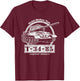 T-34-85 Soviet WW2 Tank T-Shirt - T-Shirt | Maroon