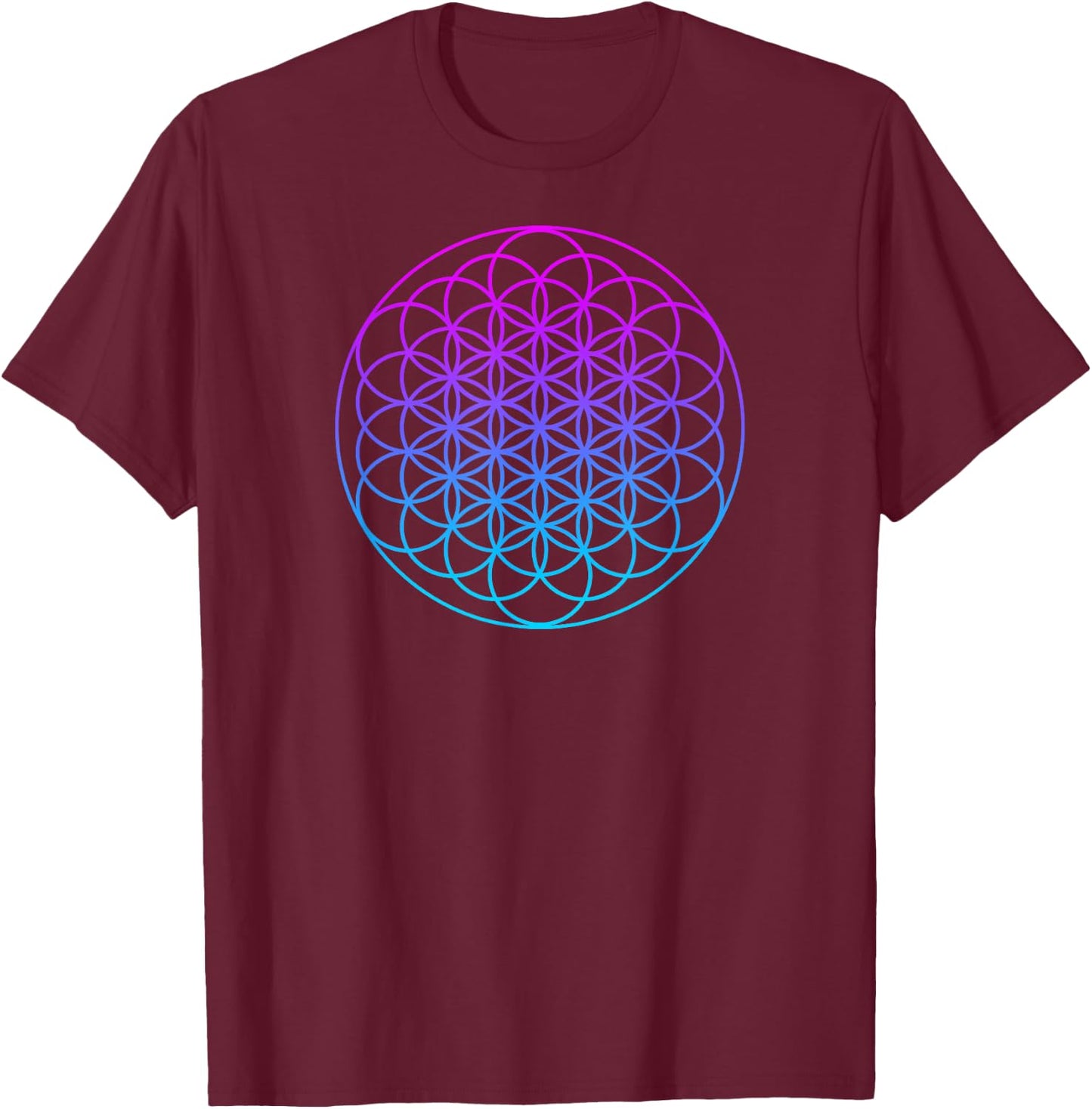 Sacred Geometry Shirt - Flower of Life T-Shirt - T-Shirt | Maroon