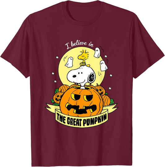 Peanuts Halloween The Great Pumpkin T-Shirt - T-Shirt | Maroon