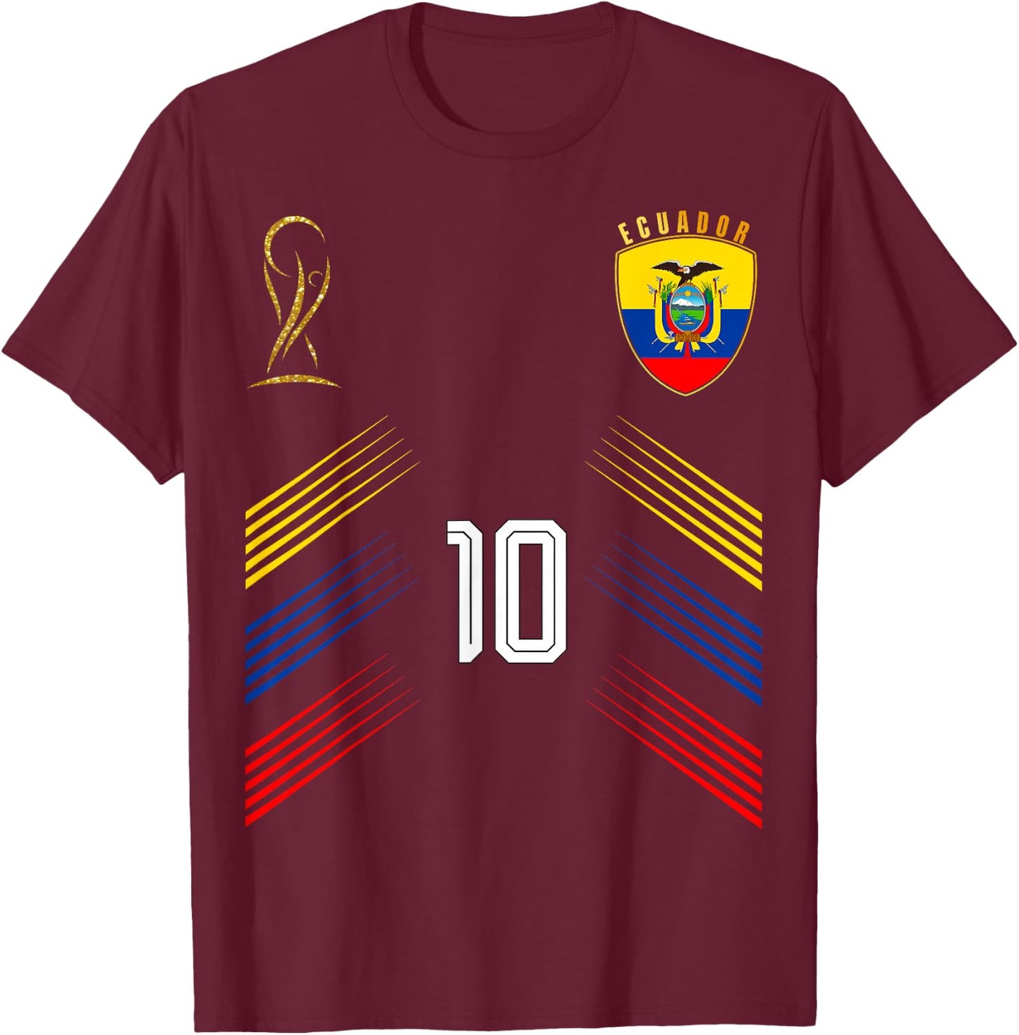 Ecuador Flag Ecuadorian Pride Lovers Retro T-Shirt - T-Shirt | Maroon
