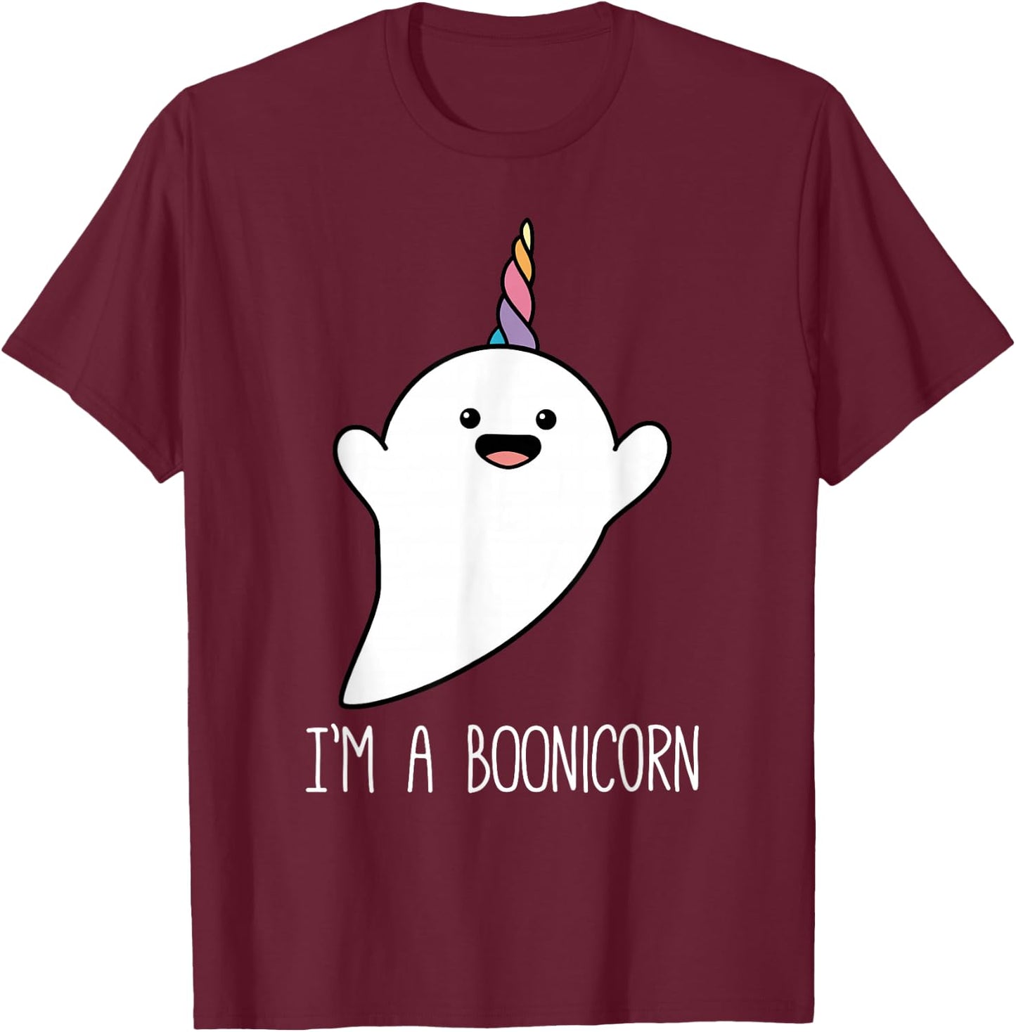I'm a Boonicorn, Cute Halloween Shirt, Unicorn Ghost T Shirt T-Shirt - T-Shirt | Maroon