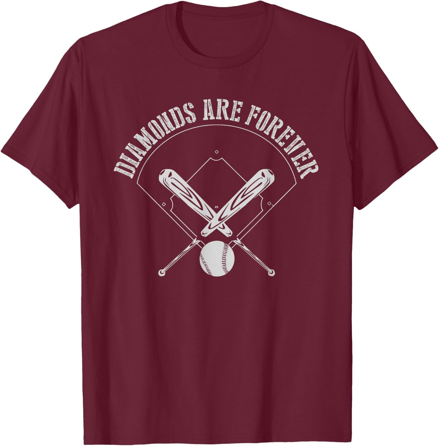 Baseball Softball Diamonds are forever T-Shirt - T-Shirt | Maroon
