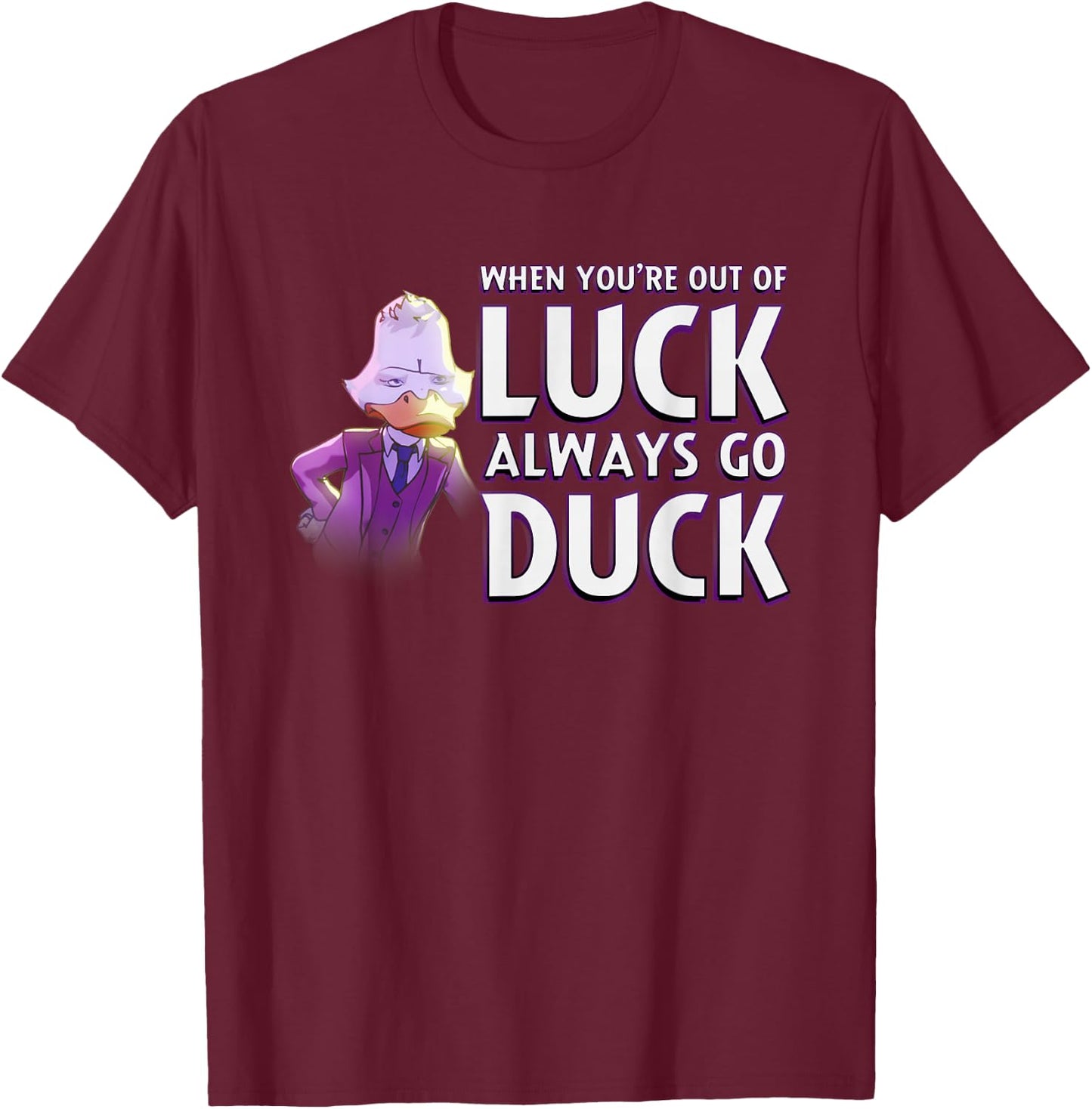 Marvel WHAT IF...? Howard The Duck When You're Out of Luck T-Shirt - T-Shirt | Maroon