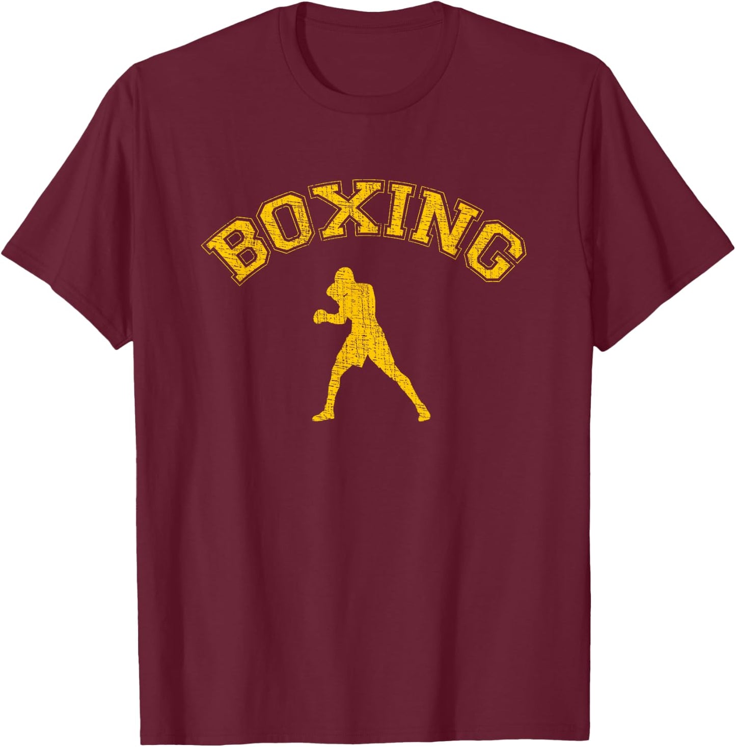 Classic College-style Boxing T-Shirt - T-Shirt | Maroon