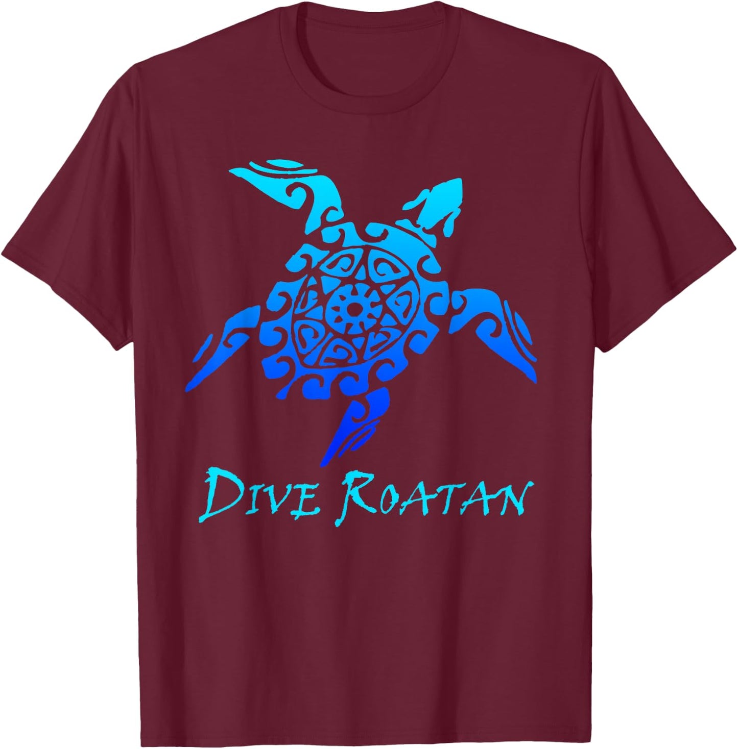 Dive Roatan, Honduras Vintage Tribal Turtle Vacation T-Shirt - T-Shirt | Maroon