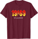 Vintage 1969 Classic Rock Legend 55 Year Old 55th Birthday T-Shirt - T-Shirt | Maroon