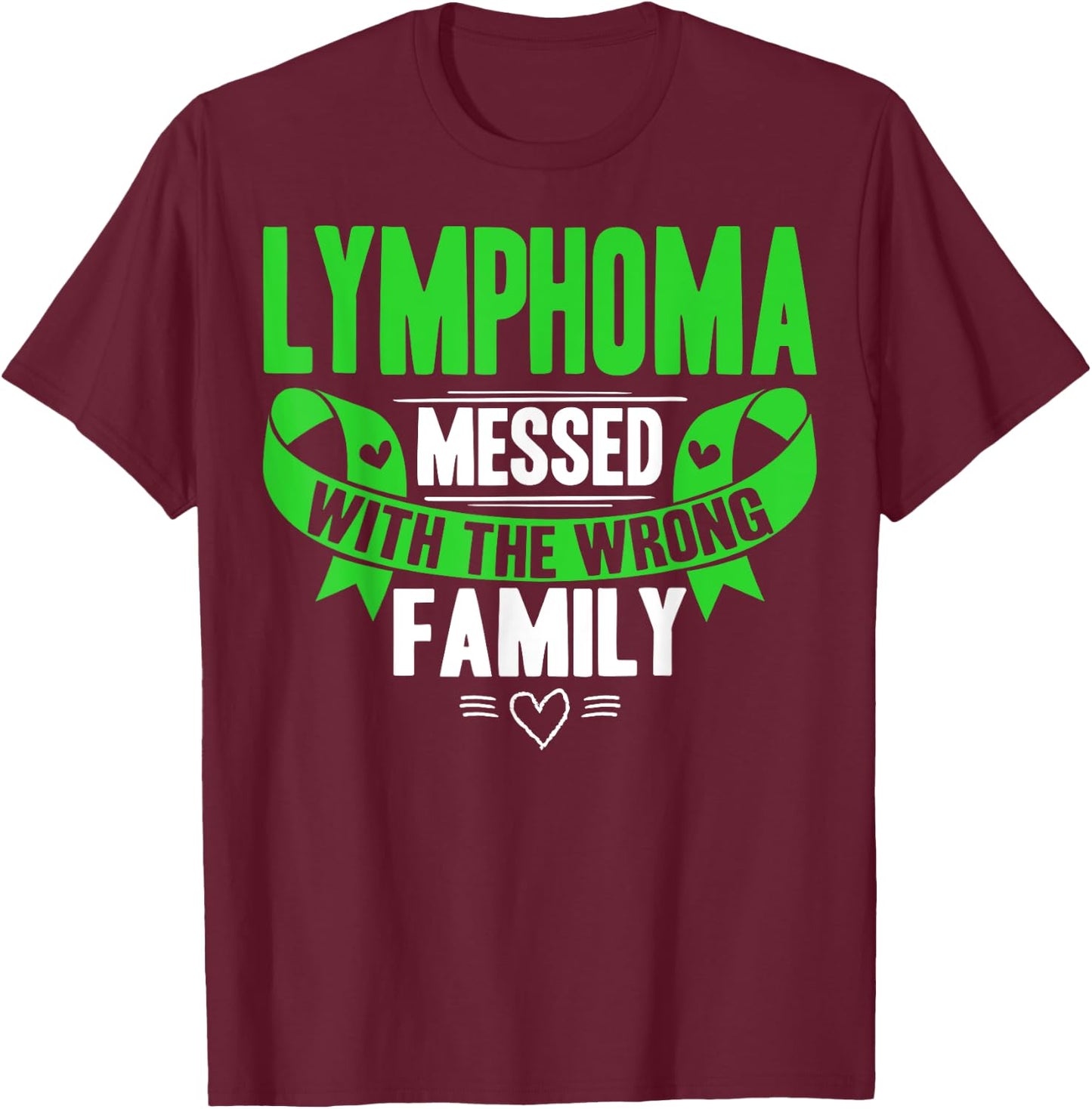 Lime Green Awareness Ribbon Blood Cancer T-Shirt - T-Shirt | Maroon