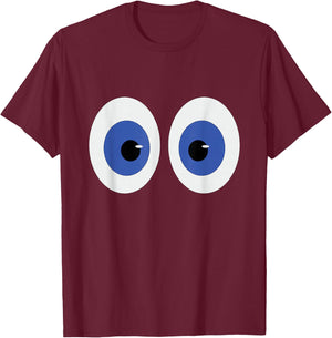 Two Big Blue Eyeballs T-Shirt - T-Shirt | Maroon